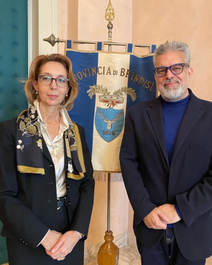 Il Prefetto Michela Laicona - Il Predidente della Provincia Brindisi Toni Matarrelli